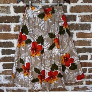 VTG Regency Joyce Midi Skirt Women's Size 9-10 Colorful Floral Tropical‎ NOS USA
